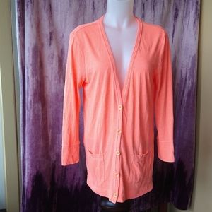 Gap brand V-Neck Button-down, Neon Orange Lightweight Summer Jacket